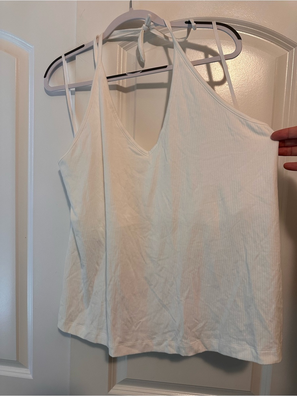 Old Navy White Ribbed Halter Camisole